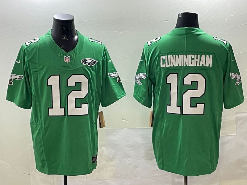 Men Philadelphia Eagles #12 Cunningham Green three generations 2025 Nike Vapor Limited NFL Jersey style 4->philadelphia eagles->NFL Jersey